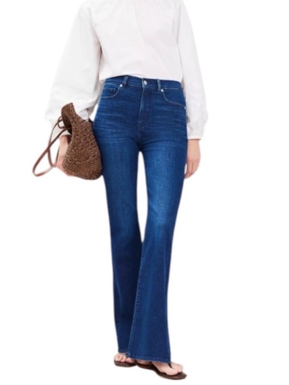 LOFT The Slim Flare Women’s High-Rise Dark Blue Flare Jeans size 12 petite (31)